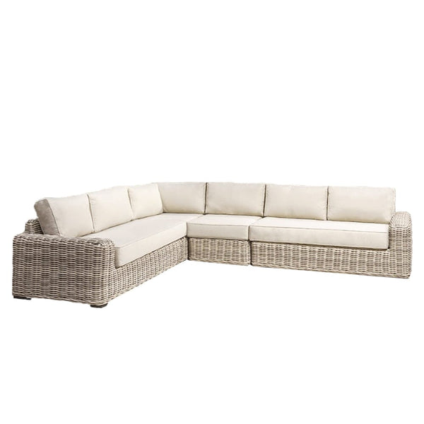 Wisteria Outdoor Chunky Rattan Corner Sofa and Coffee Table Set Outdoor 