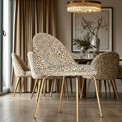Wren Taupe Leopard Print Dining Chair - Set of 2 Furniture 