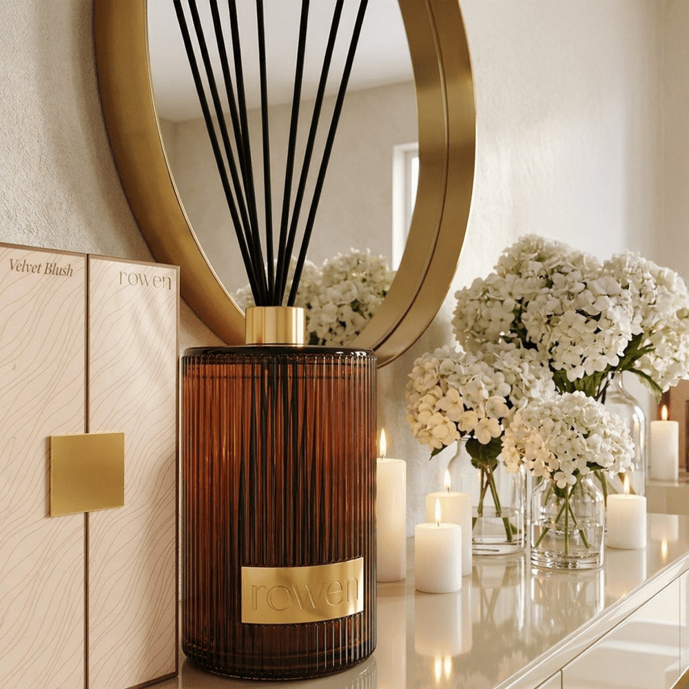 XL Baccarat Blush Scented Amber Tinted Glass Reed Diffuser