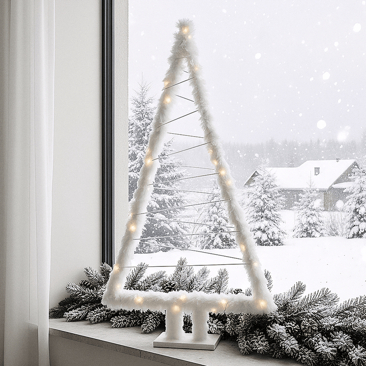 XL Faux Fur LED Christmas Tree Ornament Accessories 