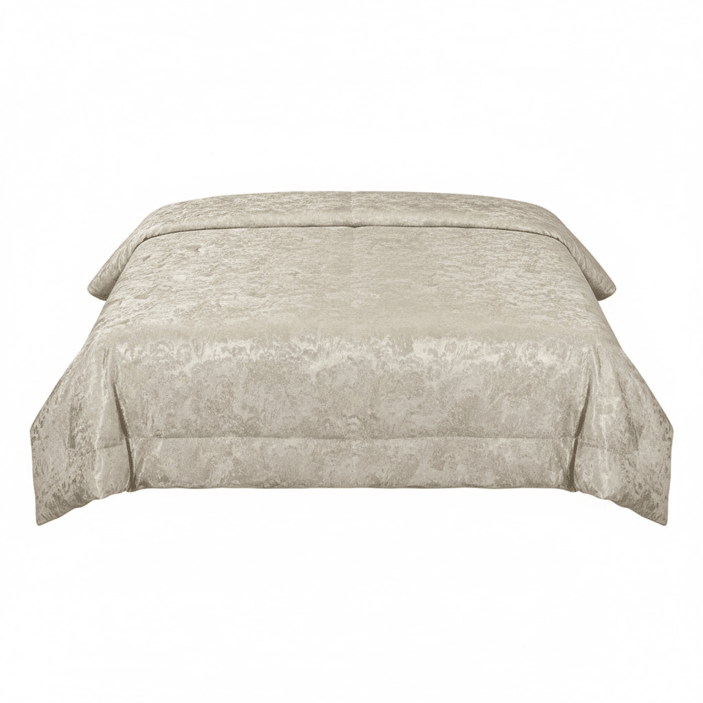 Yasmin Gold & Cream Metallic Cloud Print Bedspread Textiles 