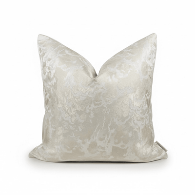 Yasmin Gold & Cream Metallic Cloud Print Cushion - 50x50cm Textiles 