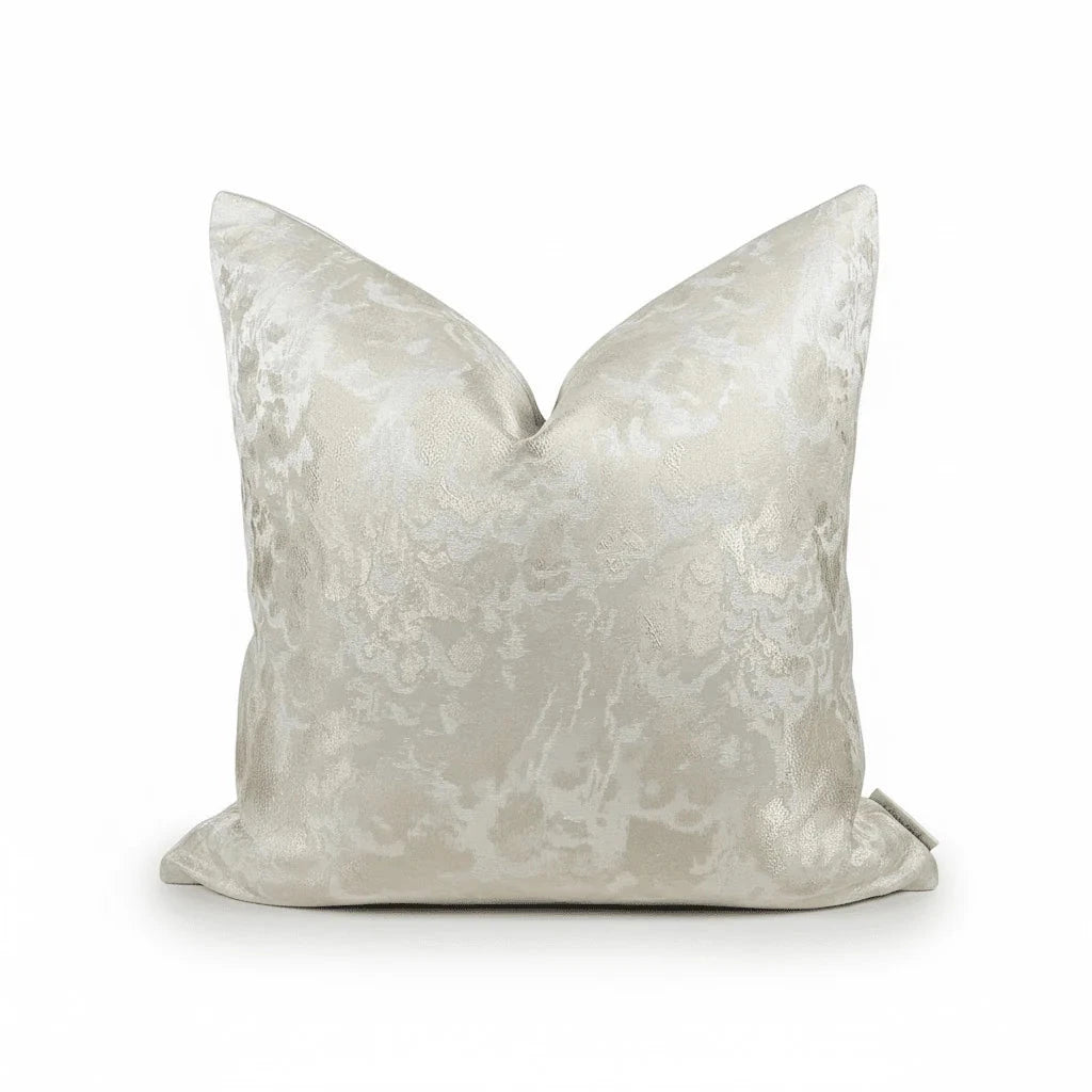 Yasmin Gold & Cream Metallic Cloud Print Cushion Cover - 50x50cm Textiles 