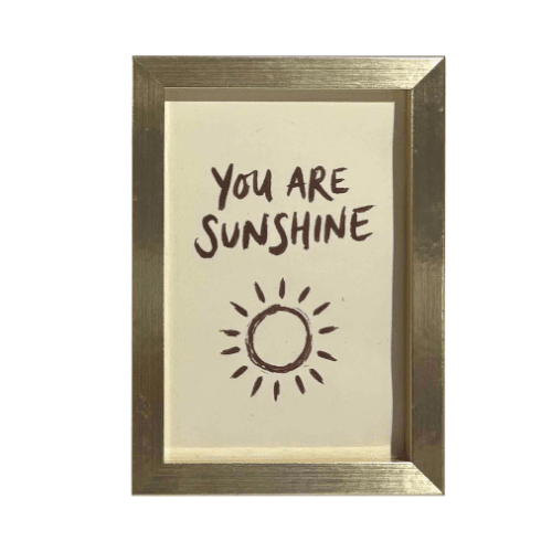 'You are Sunshine' Mini Gold Framed Art Accessories 