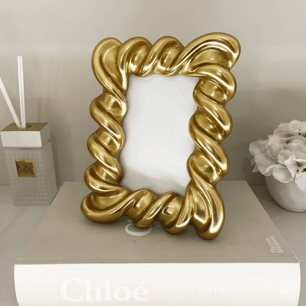 Zahra Gold Twisted Statement Photo Frame Accessories 