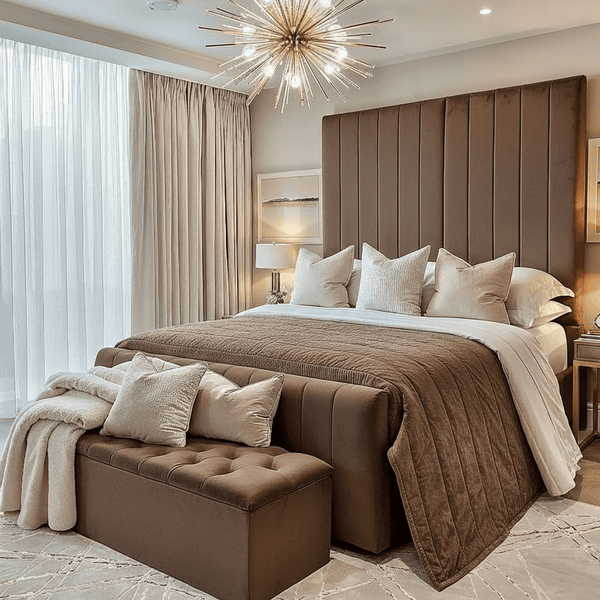 Zana Chocolate Luxury Panelled Bed 