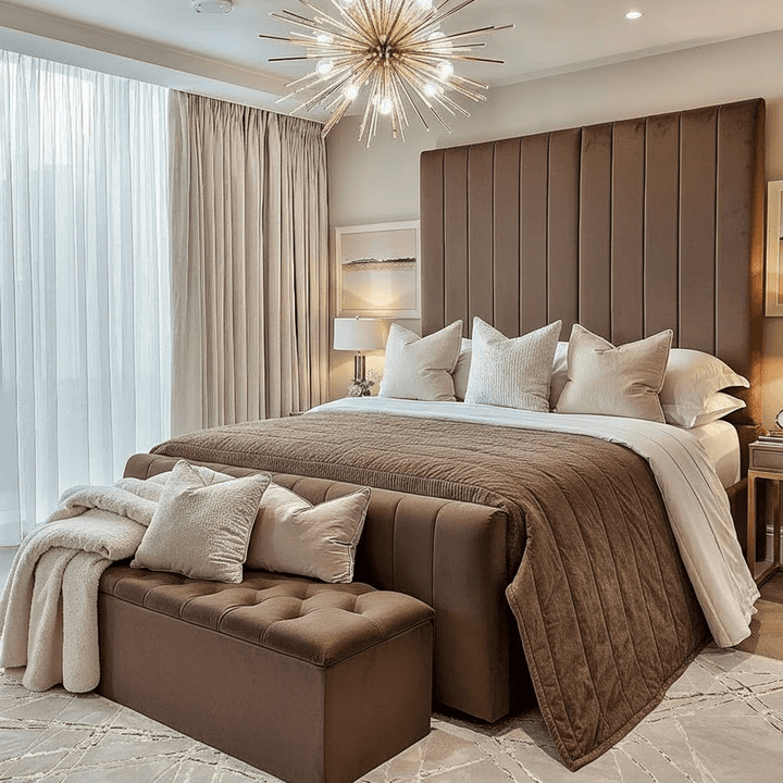 Zana Chocolate Luxury Panelled Bed 