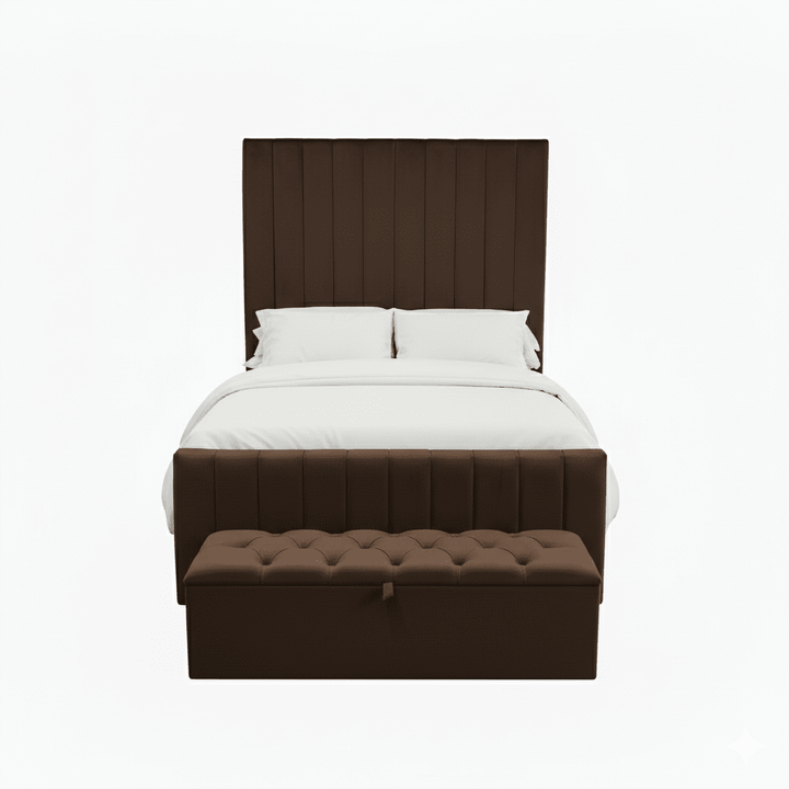 Zana Vanilla Luxury Panelled Ottoman Storage Bed Beds and Headboards 