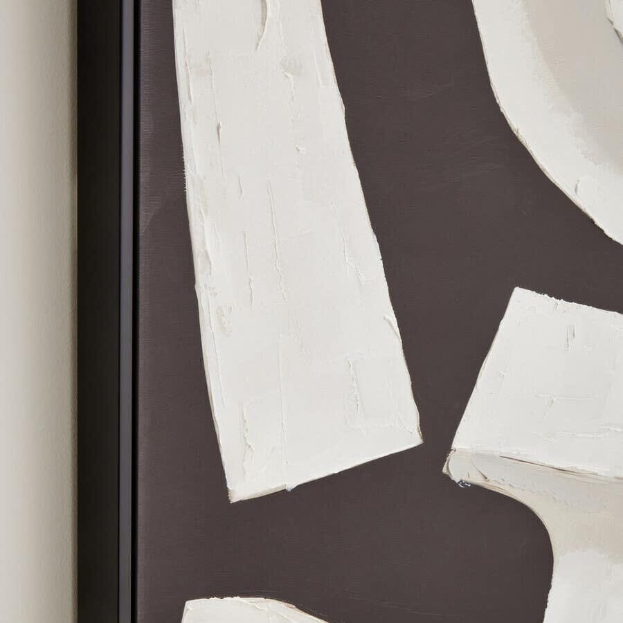 Zane Monochrome Abstract Textured Canvas Wall Art Accessories 