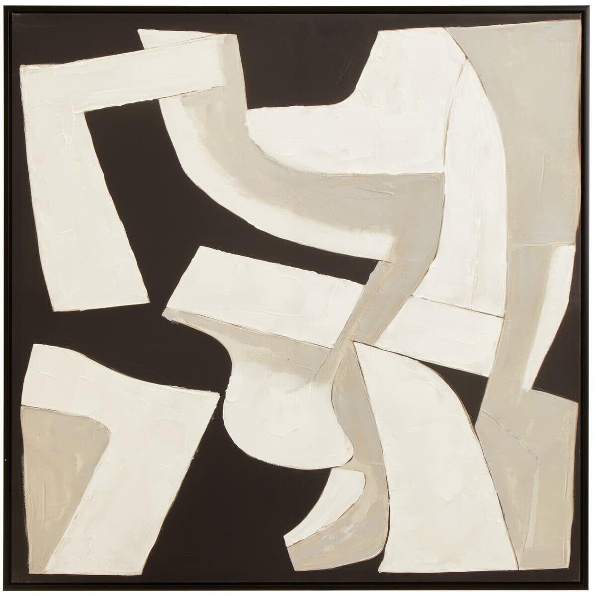 Zane Monochrome Abstract Textured Canvas Wall Art Accessories 