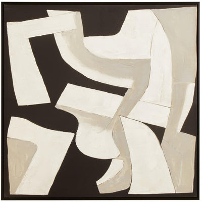 Zane Monochrome Abstract Textured Canvas Wall Art Accessories 