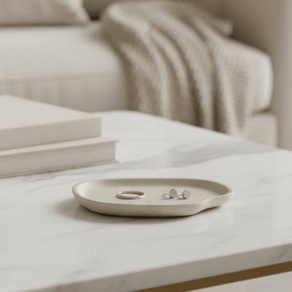 Zauna Cream Abstract Trinket Tray Accessories 