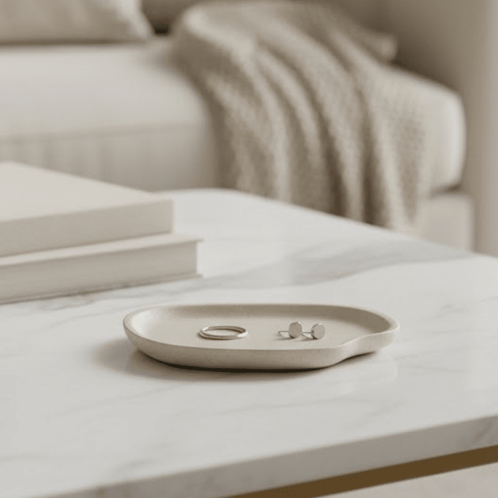 Zauna Cream Abstract Trinket Tray Accessories 