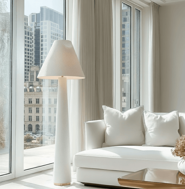 Zaylee Luxury Cream Boucle Floor Lamp Lighting 