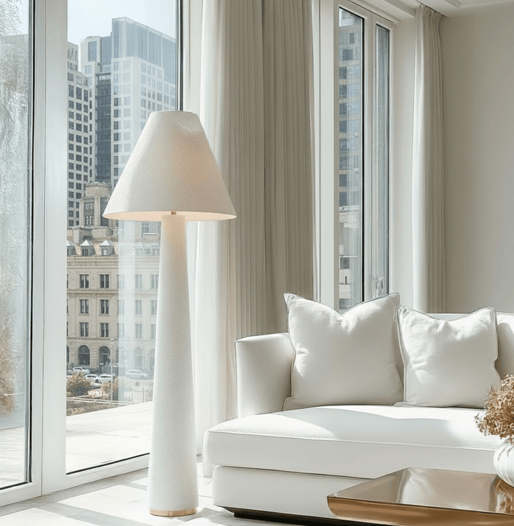 Zaylee Luxury Cream Boucle Floor Lamp Lighting 