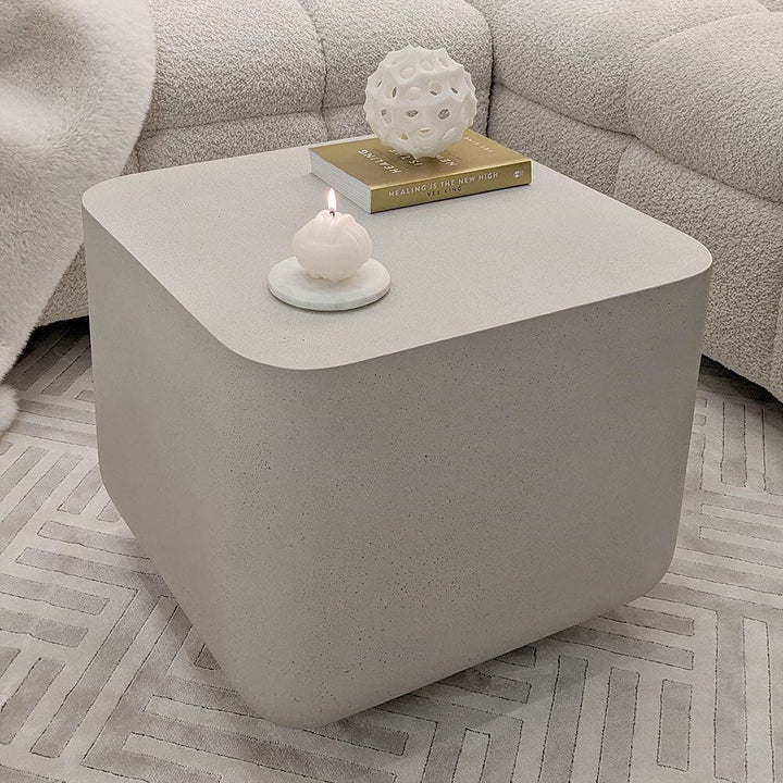 Zaylee Putty Concrete Effect Side Table Furniture 