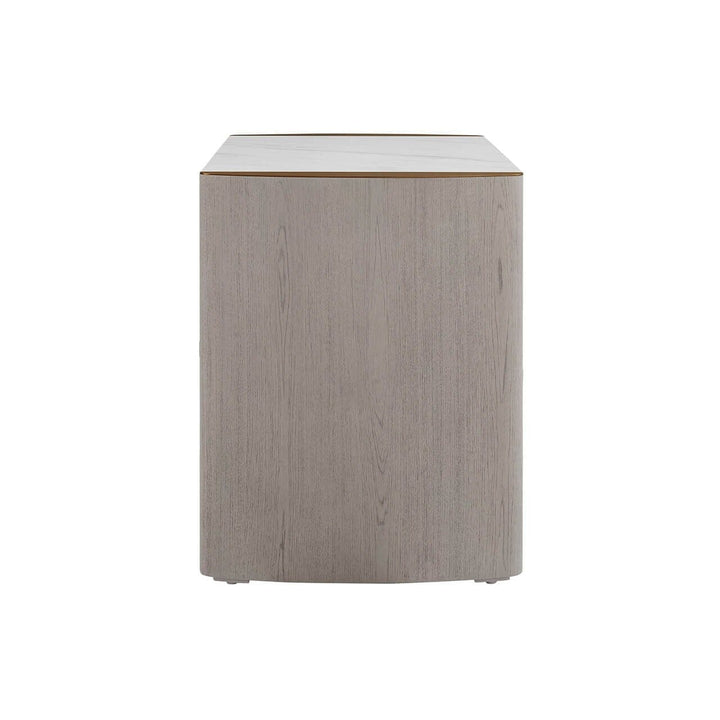Zendaya 2 Drawer Washed Oak Bedside with Stone Top Furniture 