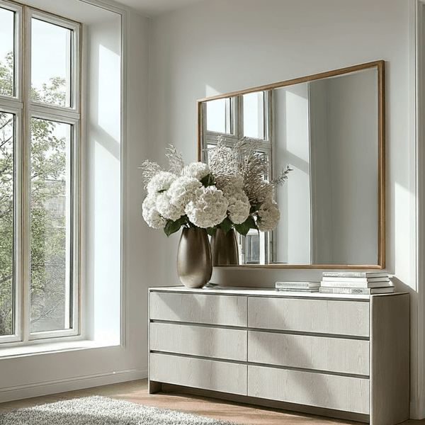 Zendaya 6 Drawer Washed Oak Chest with Stone Top Furniture 