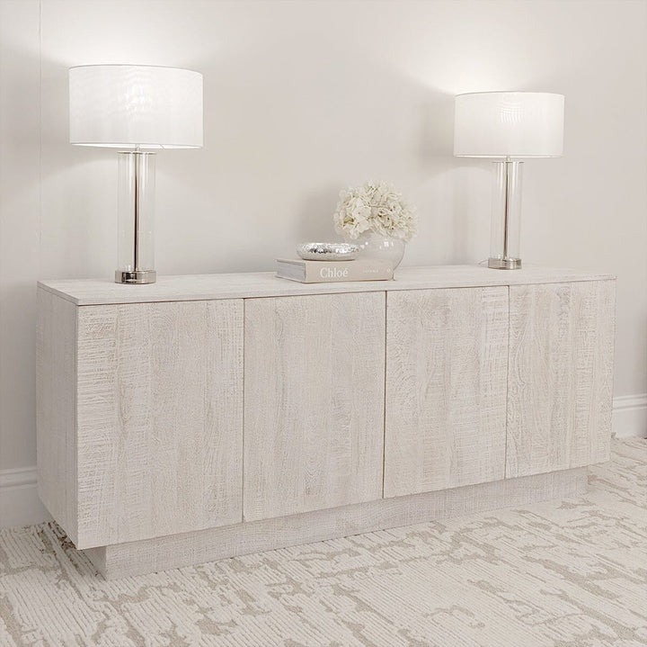 Zenica Luxury Whitewash 4 Door Sideboard Furniture 