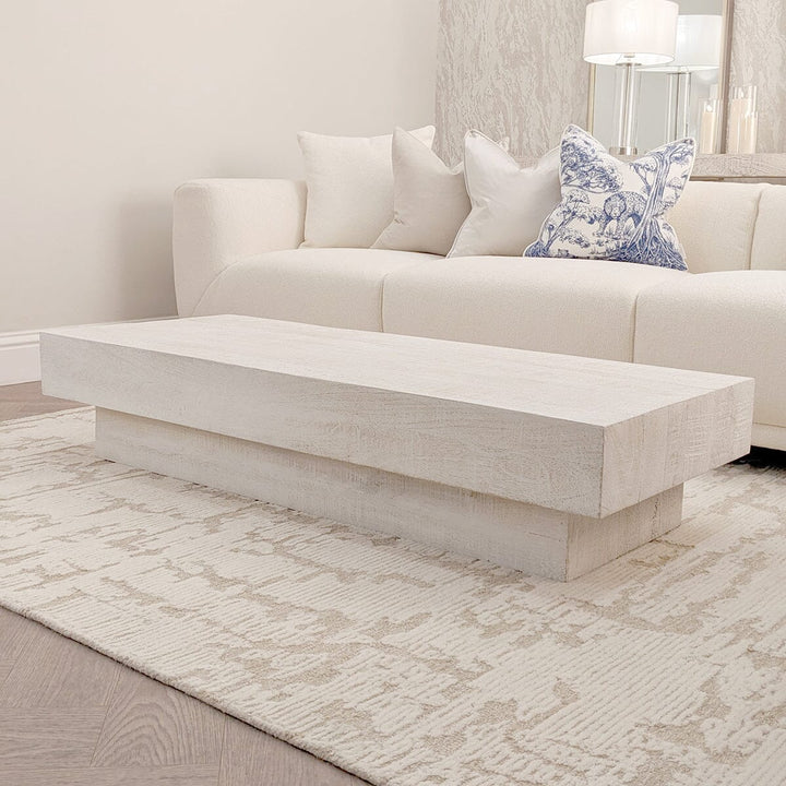 Zenica Luxury Whitewash Coffee Table Furniture 