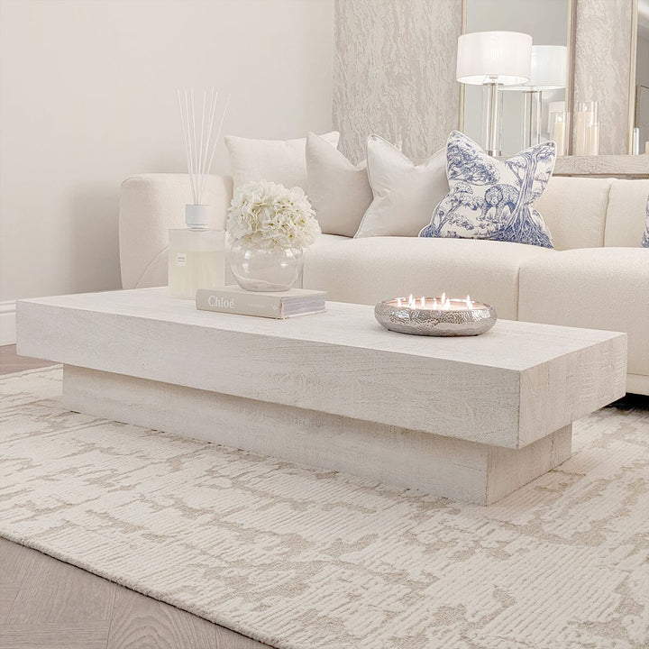 Zenica Luxury Whitewash Coffee Table Furniture 