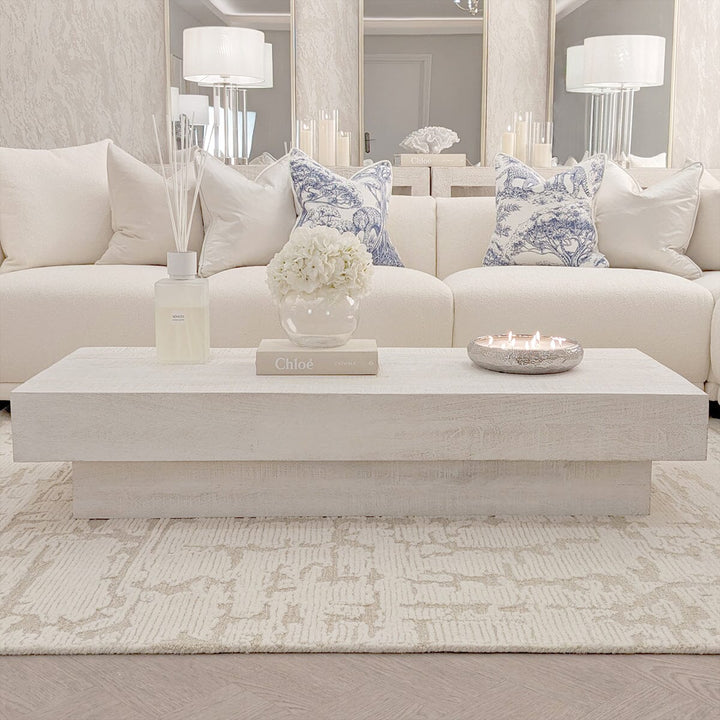 Zenica Luxury Whitewash Coffee Table Furniture 