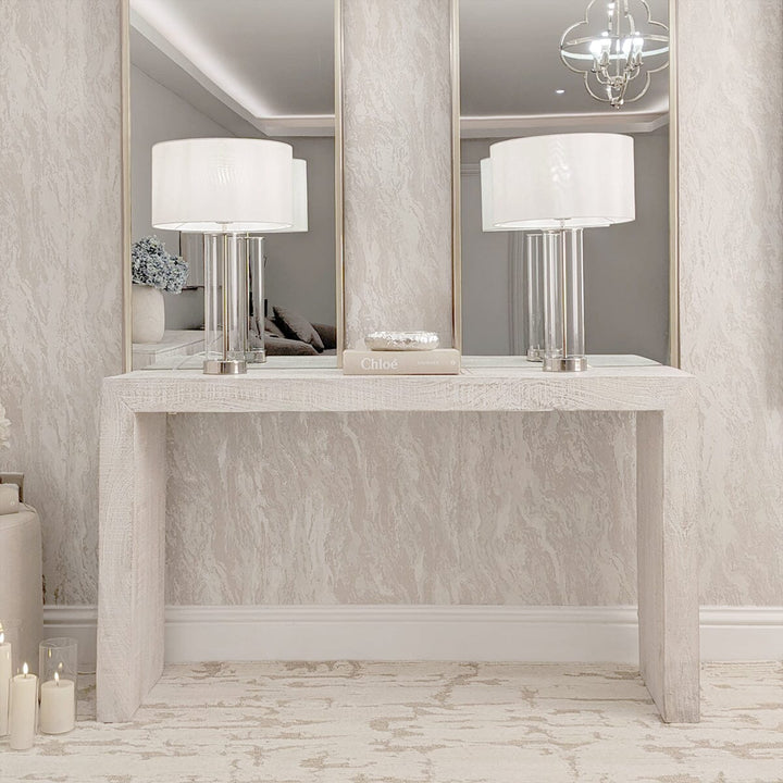 Zenica Luxury Whitewash Console Table Furniture 