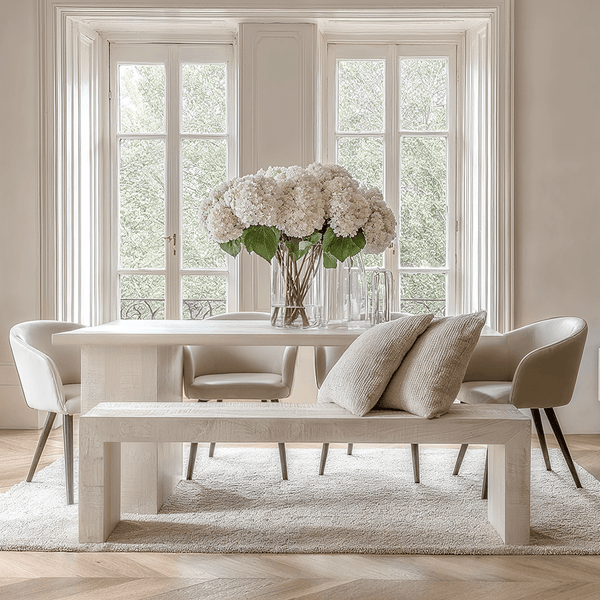 Zenica Luxury Whitewash Large Dining Bench Furniture 