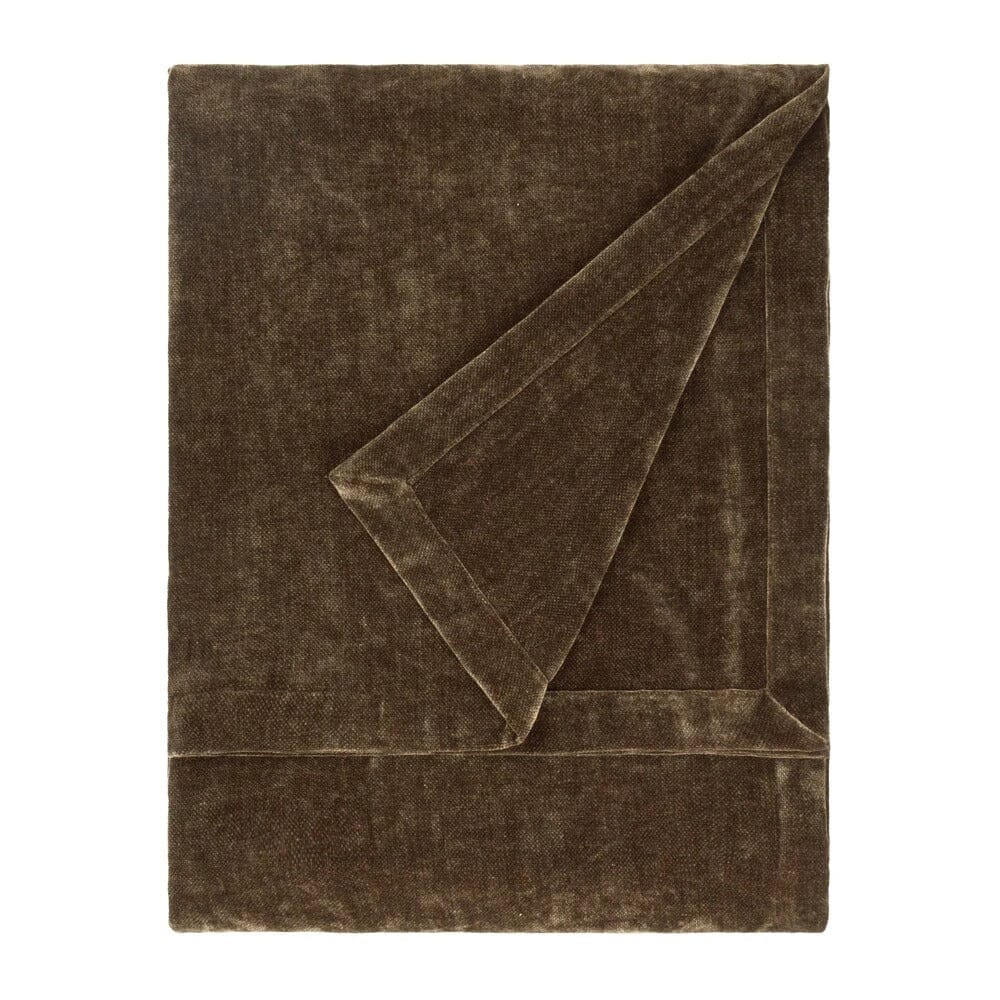 Zephyr Chocolate Brown Heavy Chenille Velvet Throw Textiles 