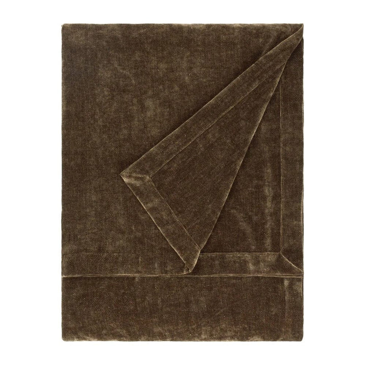 Zephyr Chocolate Brown Heavy Chenille Velvet Throw Textiles 