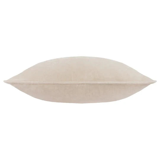Zephyr Cream Heavy Chenille Velvet Feather Filled Cushion - 50x50cm