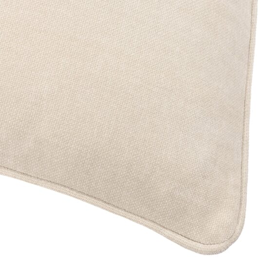 Zephyr Cream Heavy Chenille Velvet Feather Filled Cushion - 50x50cm