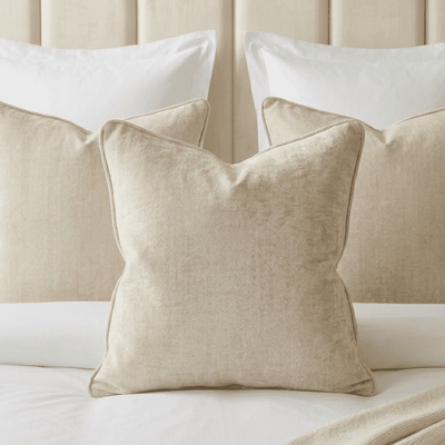 Zephyr Cream Heavy Chenille Velvet Cushion Cover - 50x50cm Textiles 
