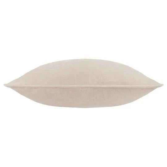 Zephyr Cream Heavy Chenille Velvet Feather Filled Cushion - 50x50cm Textiles 