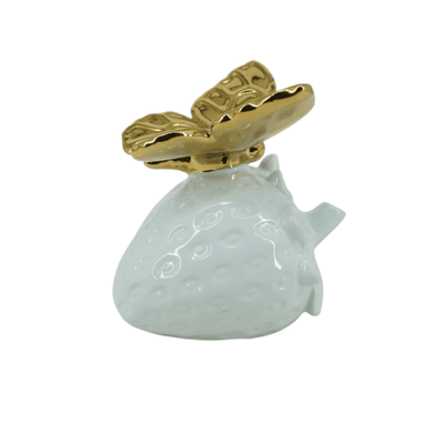 Zinnia Gold Butterfly & Strawberry Ornament Accessories 