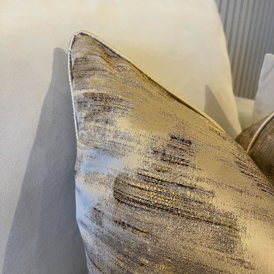 Zirconium Golden Topaz Metallic Patterned Feather Filled Cushion -50x50cm Textiles 