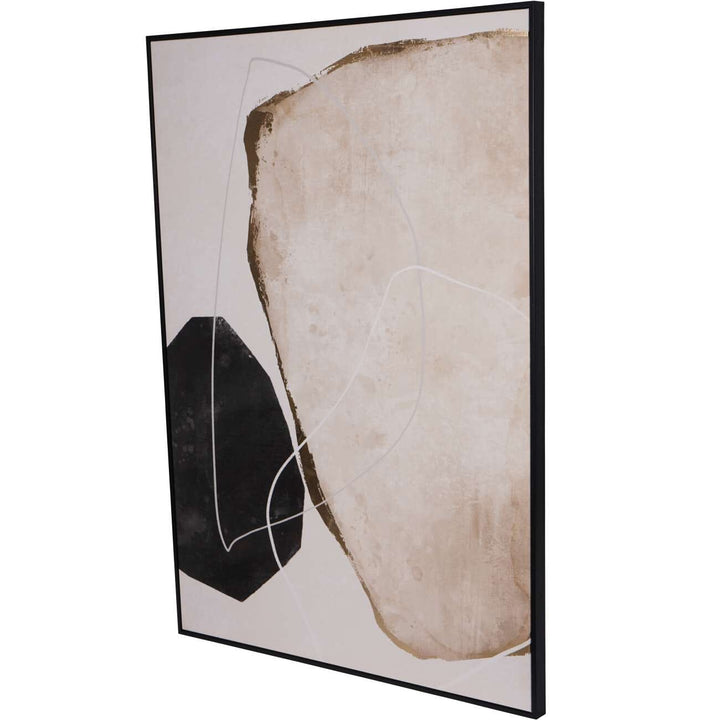 Zola Large Framed Neutral & Black Canvas Wall Art Accessories 