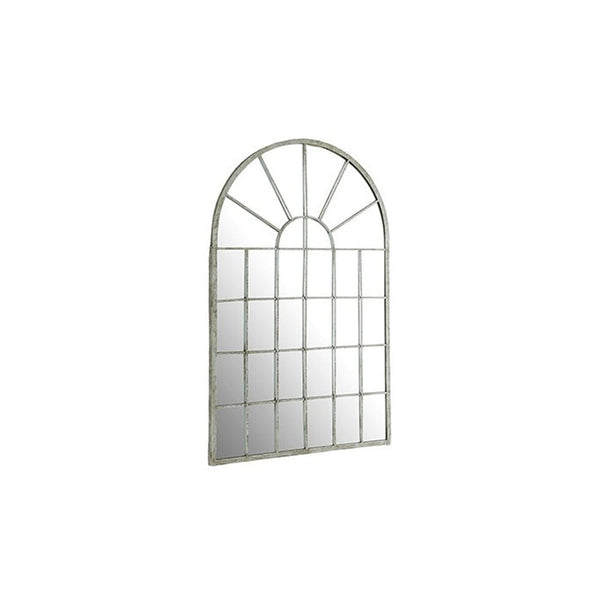 Zola Outdoor White Rustic Arched Window Mirror Accessories 