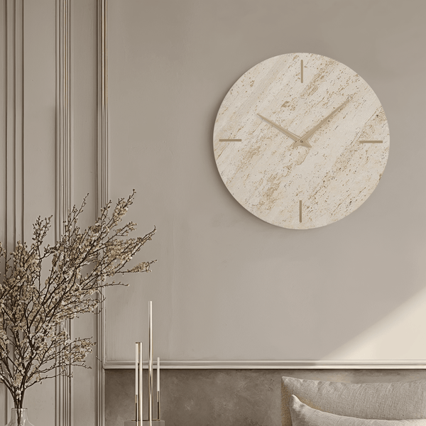 Zorion Neutral Marble & Gold Wall Clock Accessories 