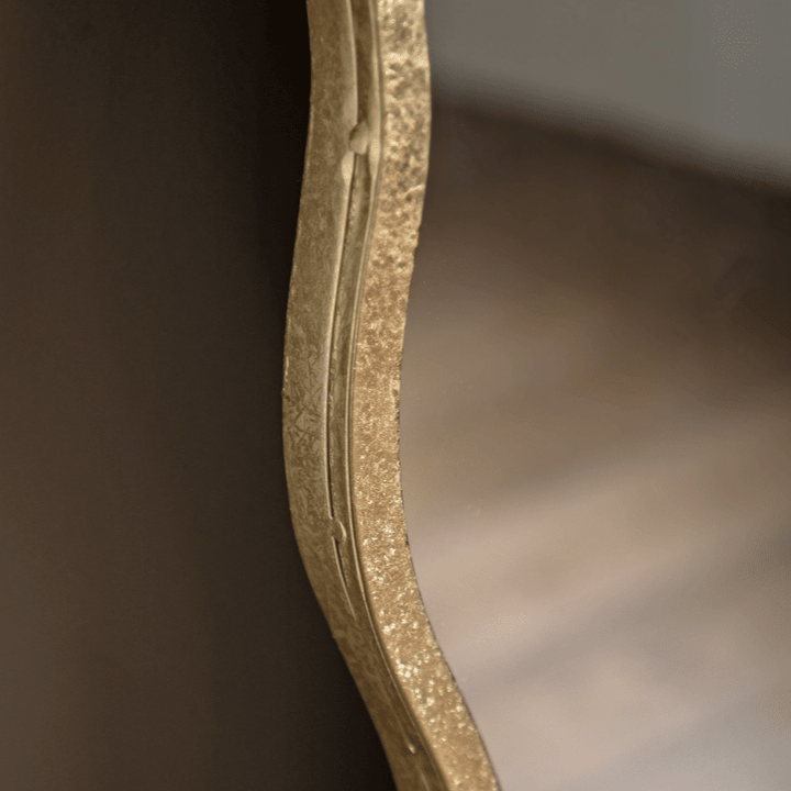 Zosia Antique Gold Wavy Edge Leaner Wall Mirror Accessories 