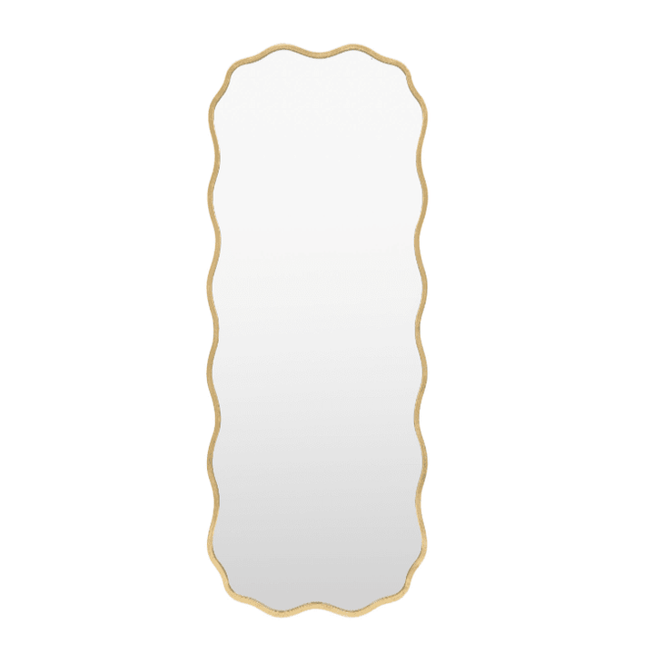 Zosia Antique Gold Wavy Edge Leaner Wall Mirror Accessories 