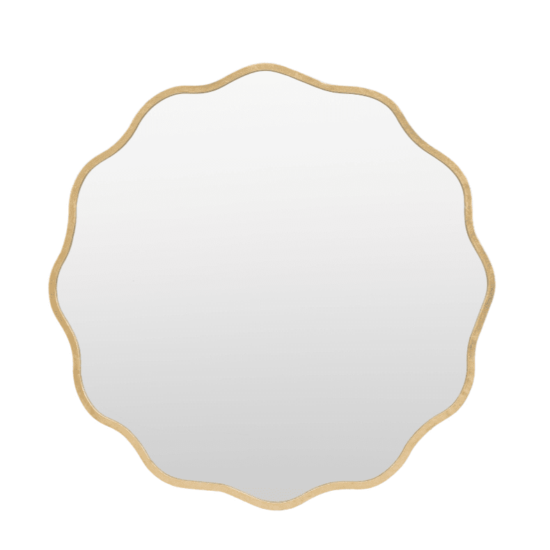 Zosia Antique Gold Wavy Edge Round Wall Mirror – Rowen Homes