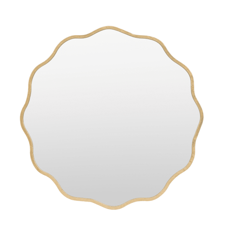 Zosia Antique Gold Wavy Edge Round Wall Mirror Accessories 