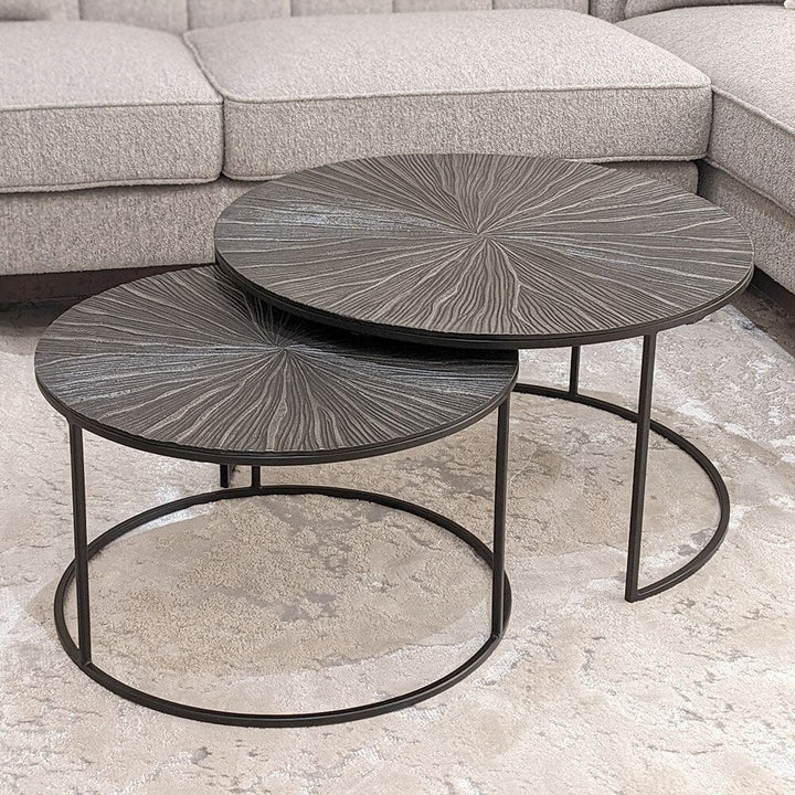 Zosia Black Set of 2 Nested Coffee Tables Furniture 