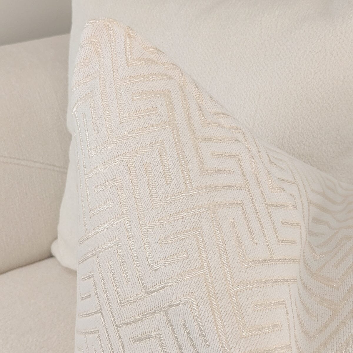 Zosia Cream & Gold Stitched Geometric Cushion - 50x50cm Textiles 