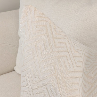 Zosia Cream & Gold Stitched Geometric Cushion - 50x50cm Textiles 
