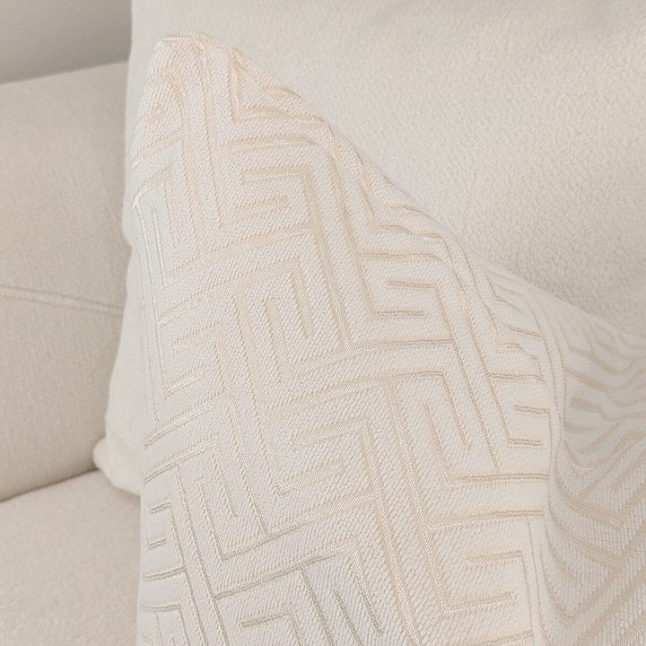 Zosia Cream & Gold Stitched Geometric Cushion - 50x50cm Textiles 