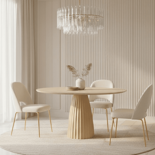 Zuzana Beige Round Dining Table Furniture 