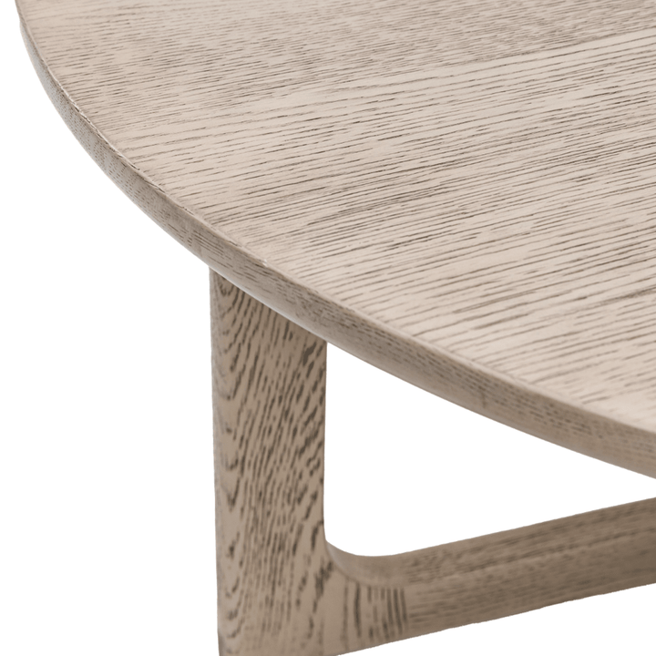 Zyra Smoked Oak Wooden Round Coffee Table Furniture 