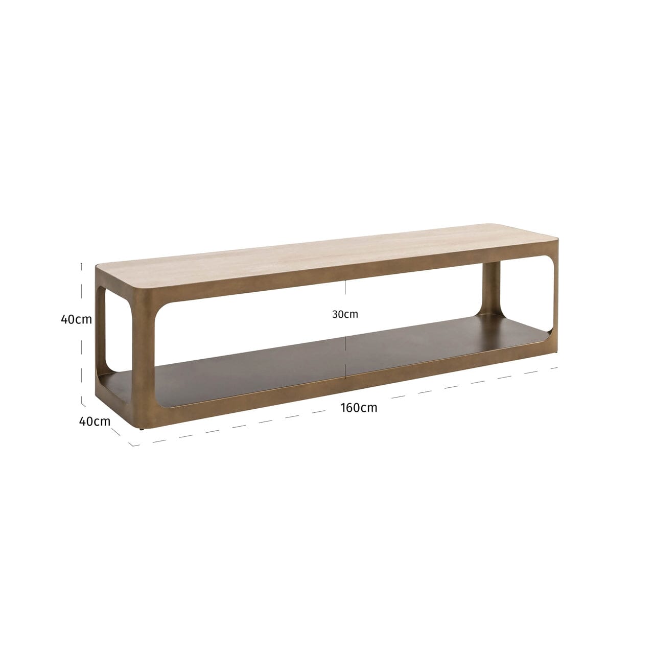 Zyraelle Bronze & Stone Effect Media Unit Furniture 